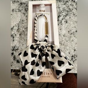 Black and White Heart Pattern Bag Accessory